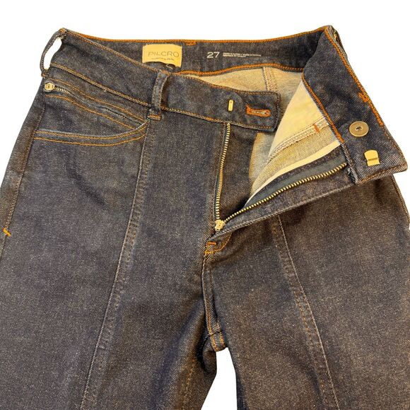 Anthropologie Pilcro Jeans Size 27 Front Seam Dark Wash Straight Leg Cropped - Picture 3 of 13